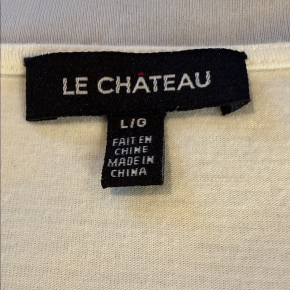 Le Chateau Top Cowl Neck Lined Reddish Pink Black Sleeveless Women's Size L - Picture 7 of 9